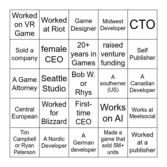 CABAL ICEBREAKER 2025 Bingo Card