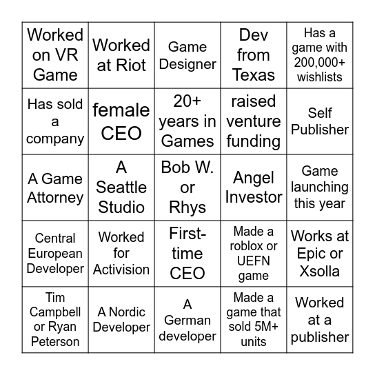 CABAL ICEBREAKER 2026 Bingo Card