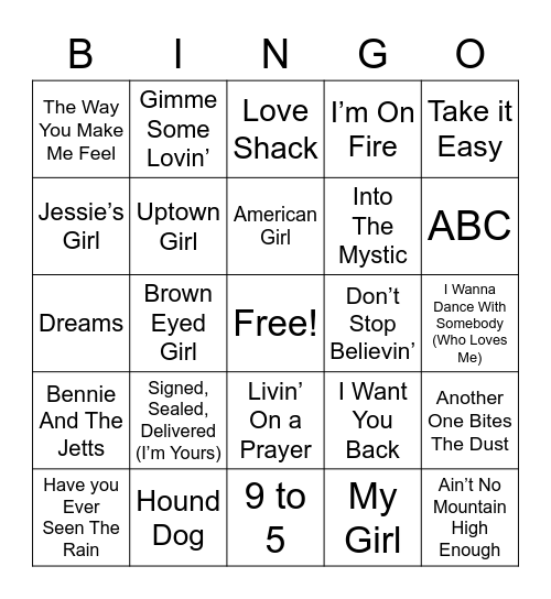 For the Old People Bingo Card
