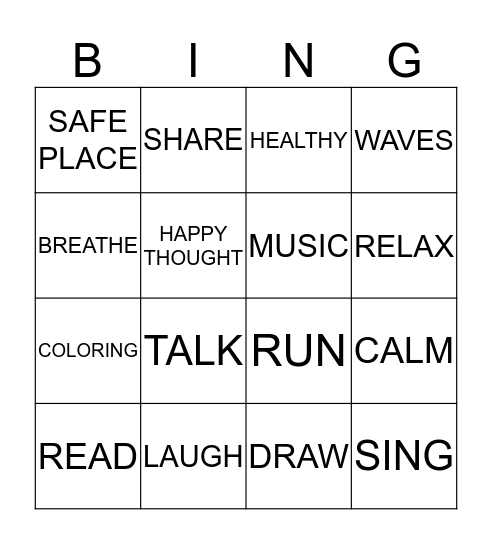 Wellness BINGO Card