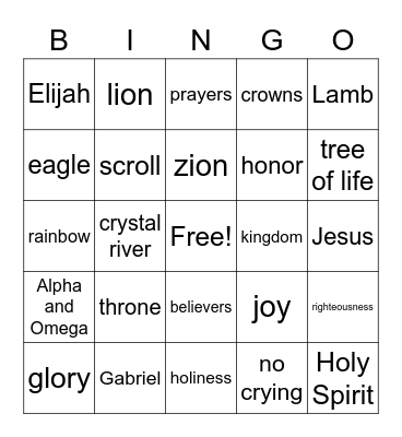 HEAVEN Bingo Card