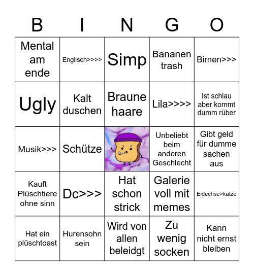 Toast's Bingo Card