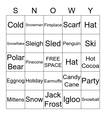 WINTER BINGO Card