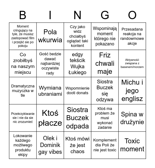 Twoje 5 minut 2 Bingo Card