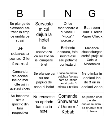 Imi Place Sa Mananc Bingo Card