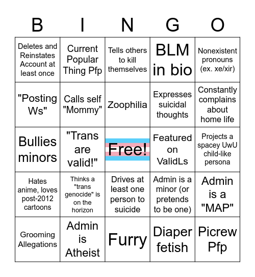 TRANS GIMMICK ACCOUNT Bingo Card