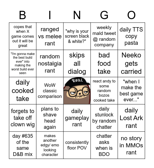 Neeko2lo Bingo Card