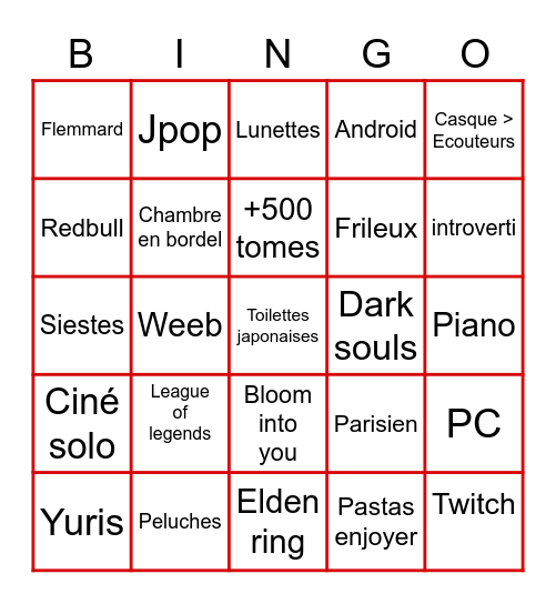 Jason Bingo Card