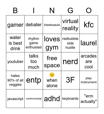 kiz Bingo Card