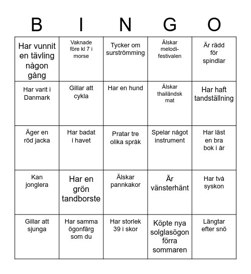 Mingelbingo Card