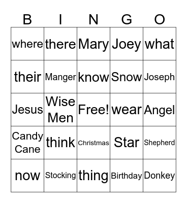 Christmas Bingo Card