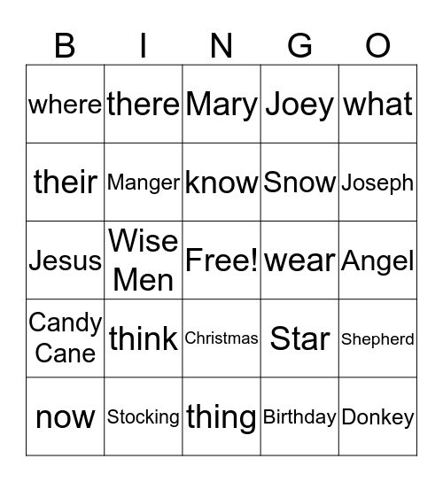 Christmas Bingo Card