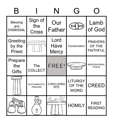 PARTS OF THE MASS Bingo Card