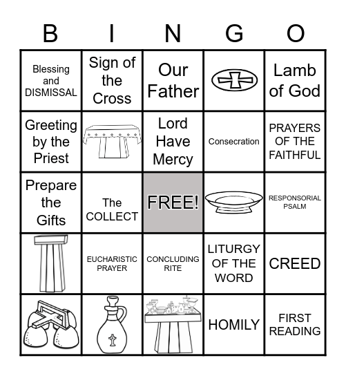 PARTS OF THE MASS Bingo Card