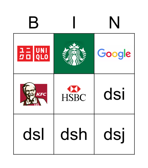 Famous Brands/Logos in HK Bingo Card