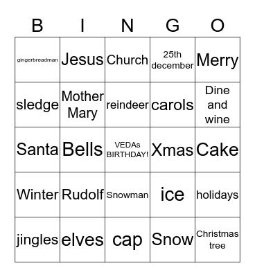 Christmas Bingo Card