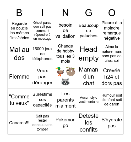 Funny Bingo Card