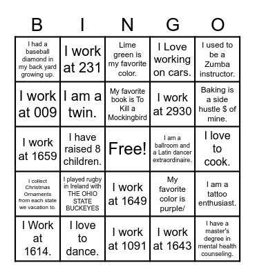 District #819 Women's Leadership Experience Bingo Card