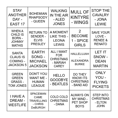 CHRISTMAS EVE PARTY TOMORROW FROM 5:00 Bingo Card