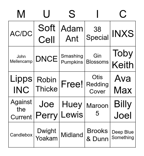 Music_03182023 Bingo Card