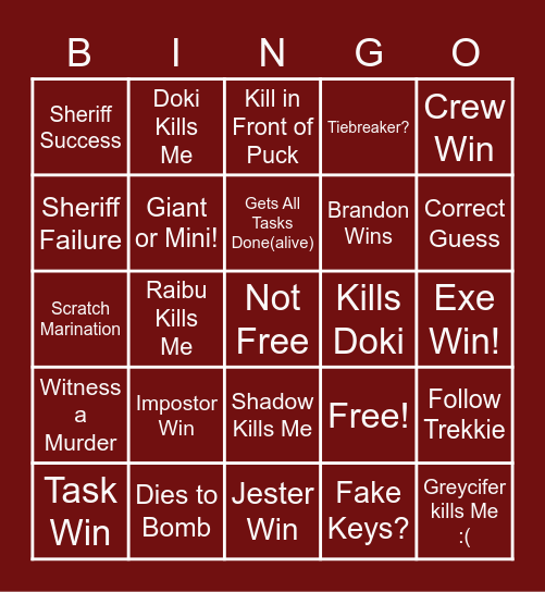 On the House, right? Bingo Card