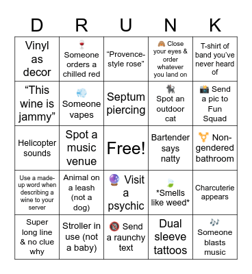 🍷 BIRTHDAY BINGO 🍷 Bingo Card