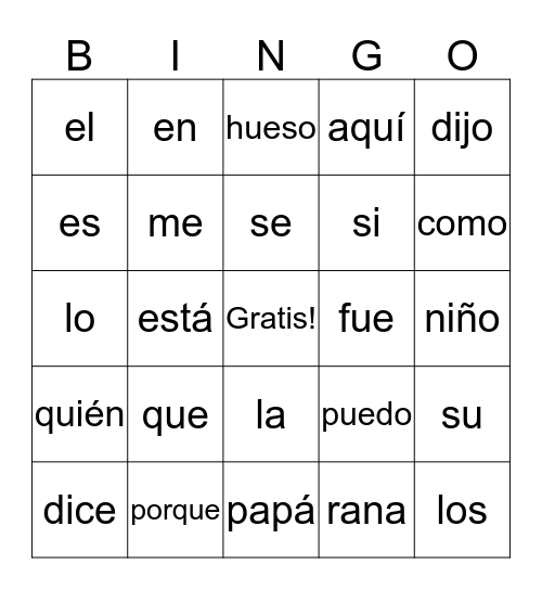 Diciembre 2015 Bingo Card