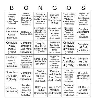 SAS GW2 Bingo Card