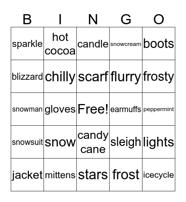 Winter Bingo Card