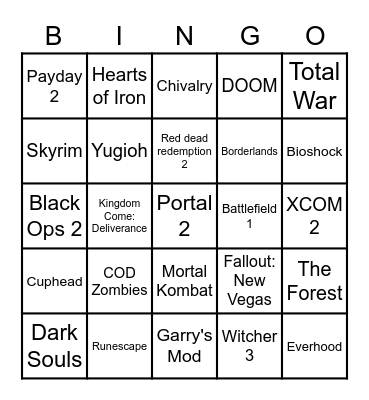 Gaming Fascist Bingo Card