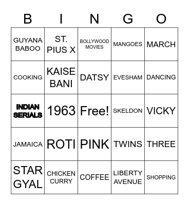 Birthday Bingo Card