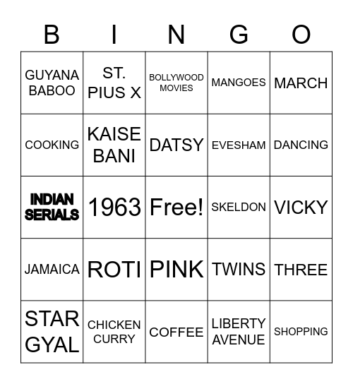 Birthday Bingo Card