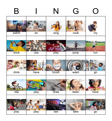 I / He / She / They  ...............every day. Bingo Card