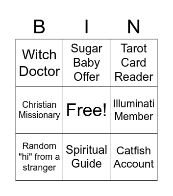 Message Request Bingo Card