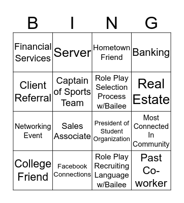 Recruiting Bingo Card