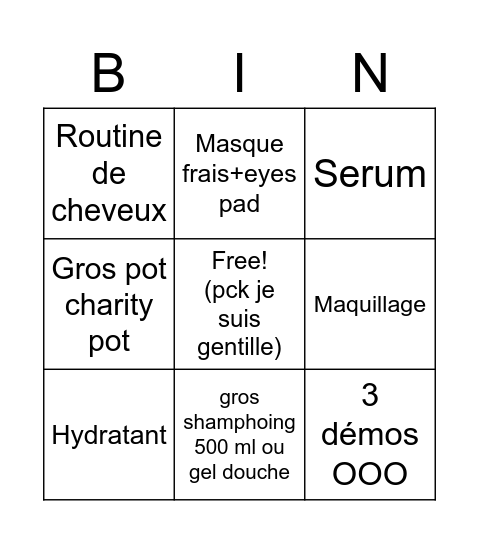 LUSH BINGO Card