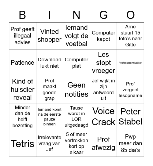 Aula Bingo Card