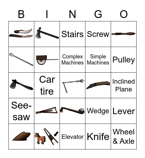 Simple Machines Bingo Card