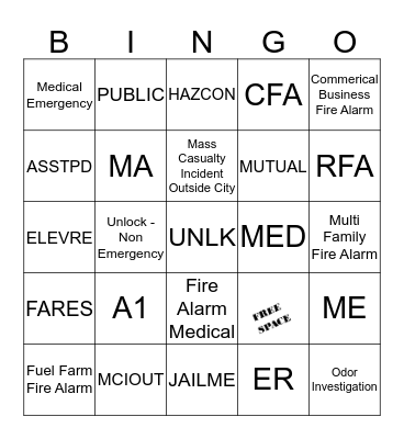 BINGO ON FIRE!  Bingo Card