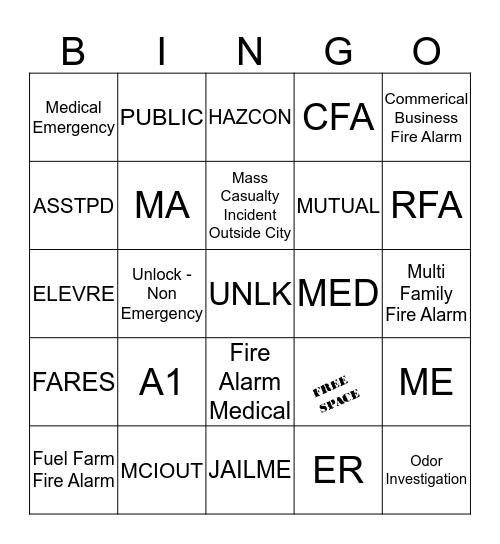 BINGO ON FIRE!  Bingo Card