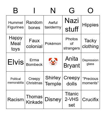 Antiques Store Bingo Card