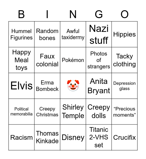 Antiques Store Bingo Card