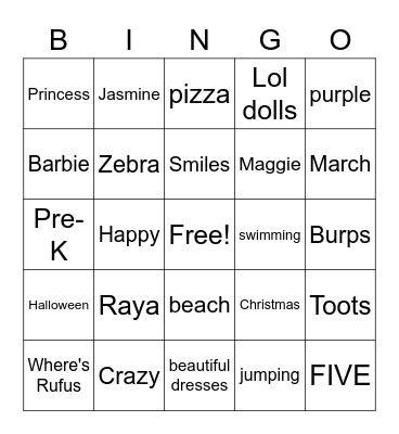 Reagan Bingo! Bingo Card