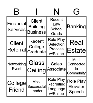 Recruiting Bingo Card