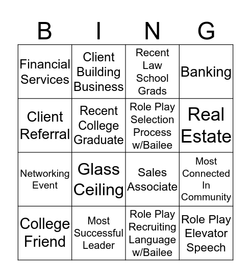 Recruiting Bingo Card