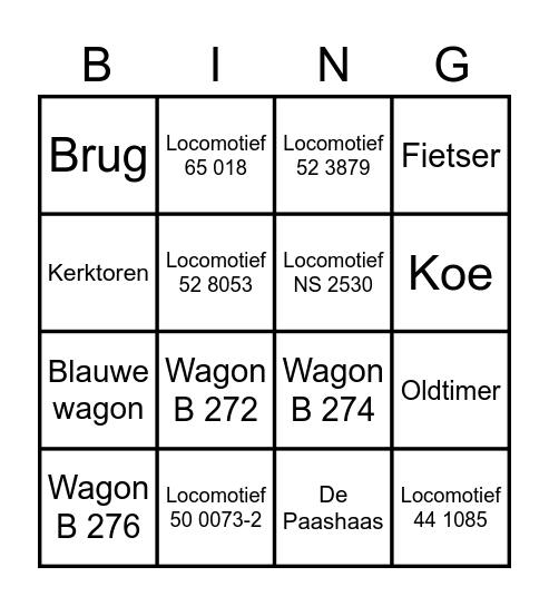 1e  Paasdag Bingo Card