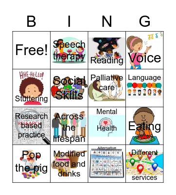 Speech Pathology Services Bingo Card