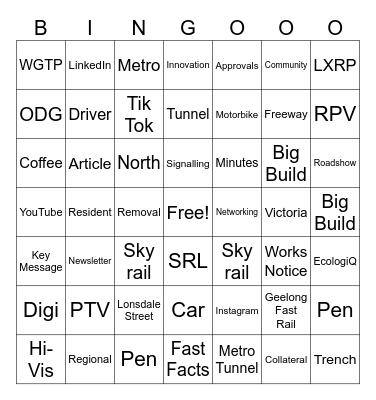 Link and Learn Bingo Card