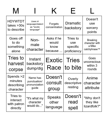 Michealle Campaign BINGO Card