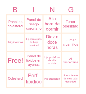 Spanish Lesson #3 Bingo Card